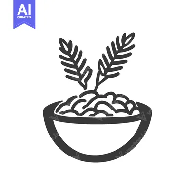 Aset premium populer: Bowl of Food with Two Sprigs of Herbs