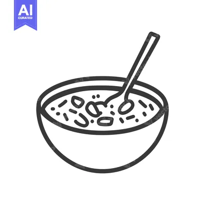 Aset premium populer: A Bowl of Soup with a Spoon Inside