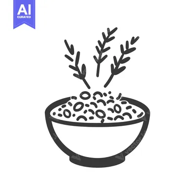 Aset premium populer: A bowl of food garnished with herbs