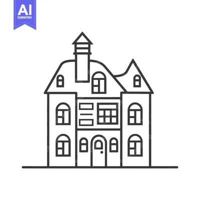 Aset premium populer: A Simple Line Drawing Of A Multi Story House