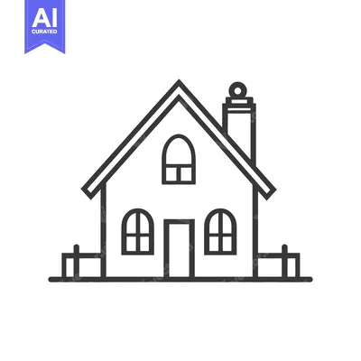 Popular premium asset: Simple Line Drawing Of A Small House With A Chimney