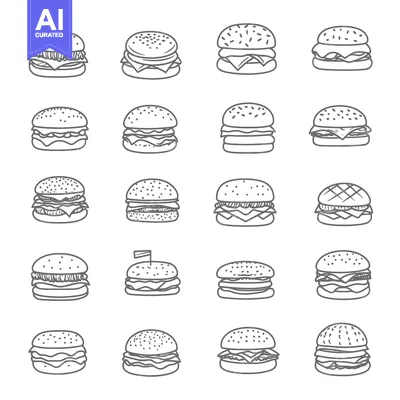 A Collection Of Delicious Hand Drawn Burger Designs