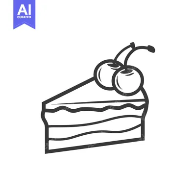 Premium design asset: A slice of layered cake topped with two cherries
