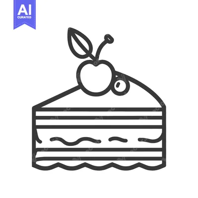 Aset premium populer: Layered Cake Slice Topped With Cherry And Leaf