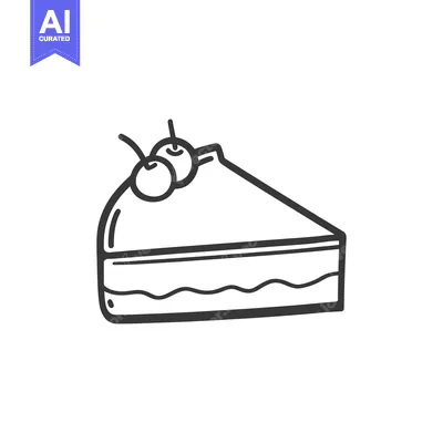 Premium design asset: Delicious Cake Slice With Cherries On Top