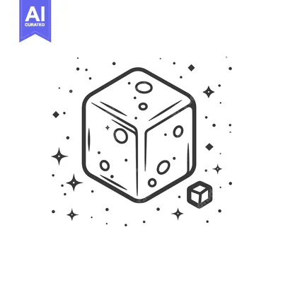 Aset desain premium: A three dimensional ice cube design with sparkles
