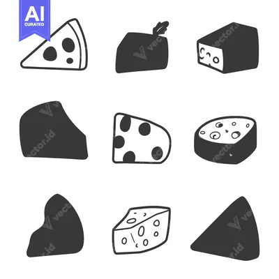 A Collection Of Cheese And Pizza Icons