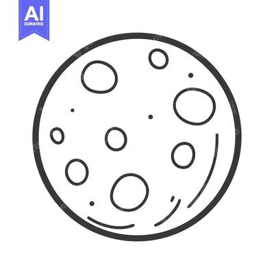 Popular premium asset: A Simple Line Drawing Of A Cratered Moon
