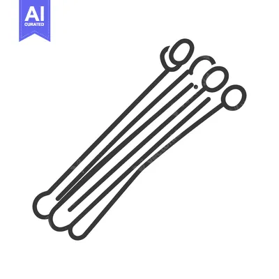 A Simple Line Drawing Of Three Stalks Of Lemongrass
