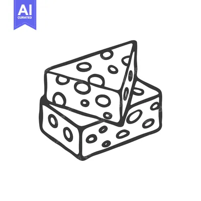 Aset desain premium: A hand drawn illustration of cheese pieces
