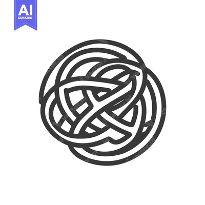 Abstract tangled lines circular design illustration