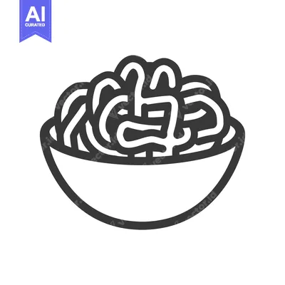 Aset desain premium: A Bowl of Noodles A Simple Food Illustration