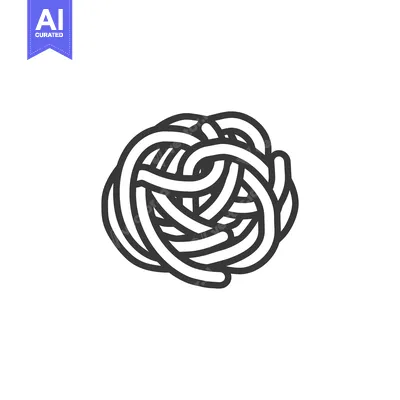 Premium design asset: A tangled mass of spaghetti noodles rests on a white background