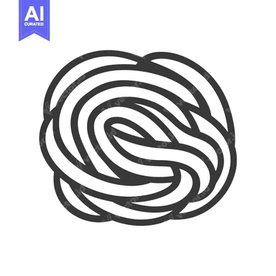 Premium design asset: A tangled nest of thick black strands of pasta
