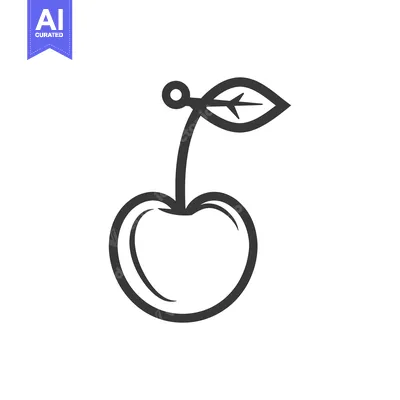 Aset premium populer: Simple Line Drawing Of A Single Cherry
