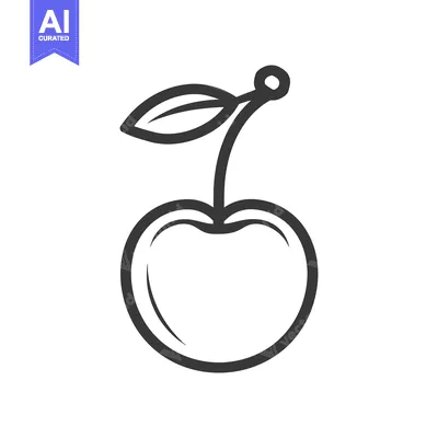 Aset premium populer: A Simple Line Drawing Of A Single Cherry