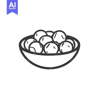 Aset desain premium: A Bowl of Round Food Items