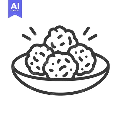 Aset desain premium: Delicious Meatballs Served in a Shallow Bowl