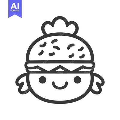 Premium design asset: Happy Burger Character Wearing a Crown