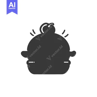 Popular premium asset: A Simple Silhouette Icon Depicts A Hamburger