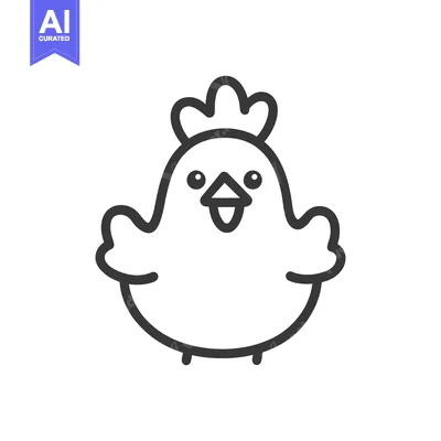 Aset premium populer: A Simple Line Drawing Of A Happy Chick