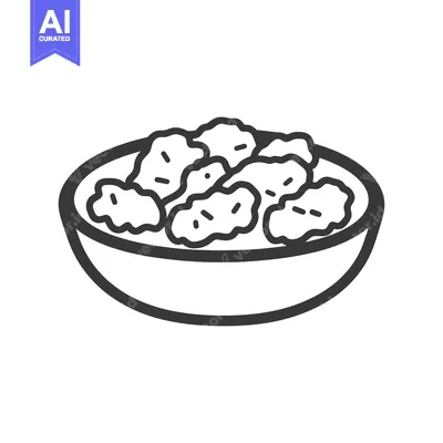 Premium design asset: A Bowl of Crispy Fried Chicken Nuggets