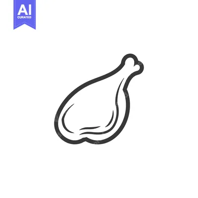 Aset premium populer: A simple line drawing of a chicken leg