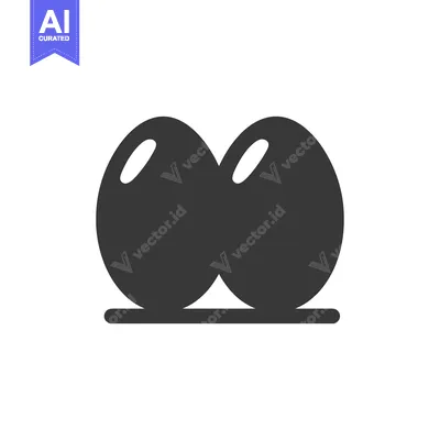 Aset desain premium: Two Eggs Resting On A Simple Surface