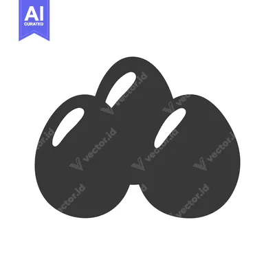 Aset desain premium: Three Dark Grey Eggs Grouped Together