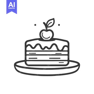 Aset premium populer: A layered cake with cherry topping on a plate