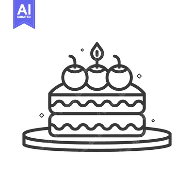 Premium design asset: A Delicious Two Layered Cake With Cherries And A Candle