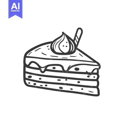 Aset desain premium: Delicious layered cake slice with cream topping
