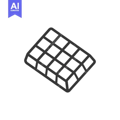 Aset desain premium: A simple line drawing of a chocolate bar