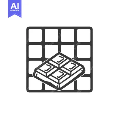 Chocolate Bar Grid Design Sweet Treat Icon