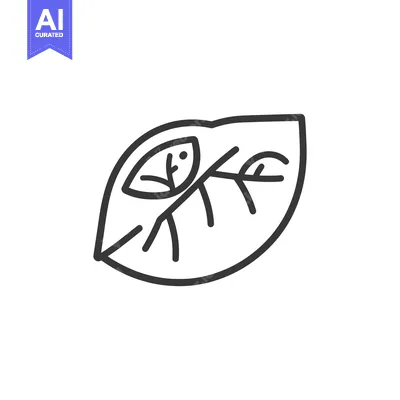 Premium design asset: Simple Line Drawing Of A Leaf With Veins