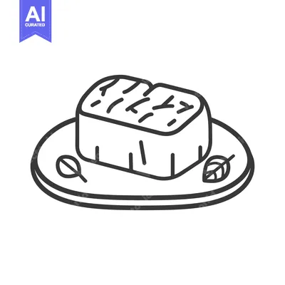 Premium design asset: Grilled Steak Served on Oval Plate with Garnish