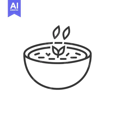 Aset premium populer: A bowl of healthy vegetable soup with herbs