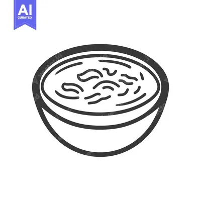 Aset premium populer: A Bowl of Creamy Soup with Noodles