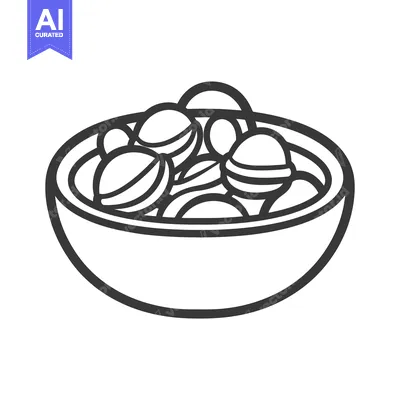 Aset premium populer: A bowl of round food items is shown