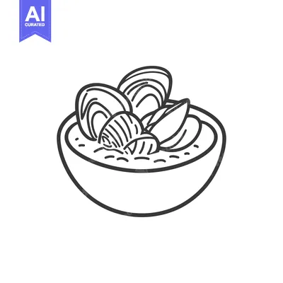 Aset premium populer: Bowl of Clam Chowder with Fresh Clams