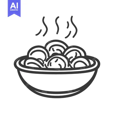 Premium design asset: A Bowl of Steaming Round Food Items