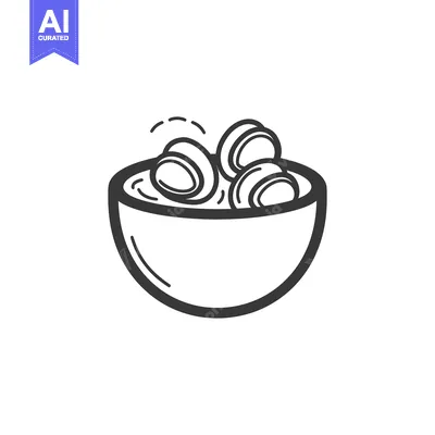 Aset desain premium: Three Mushrooms In A Simple Bowl Of Soup