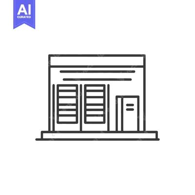 Aset desain premium: Line drawing of a small retail store building