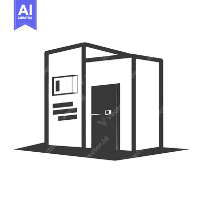 Premium design asset: Simple Line Drawing of a Small Modern Building