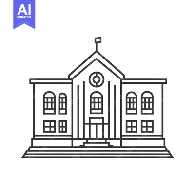 Line Drawing of a Grand Government Building