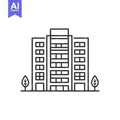 Aset desain premium: Modern Apartment Building Cityscape Design Illustration