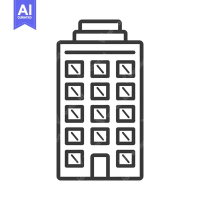 Aset desain premium: Simple Line Drawing Of A Multi Story Building