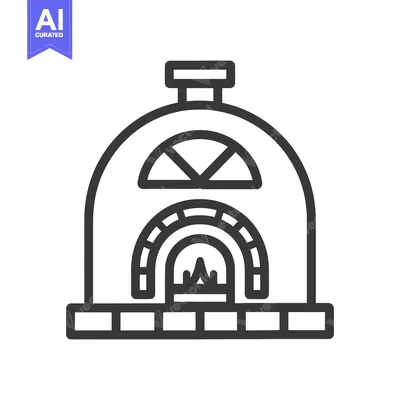 Premium design asset: A Simple Line Drawing Of A Traditional Oven