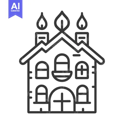 Premium design asset: Eco Friendly House Featuring Three Flames and Leaf