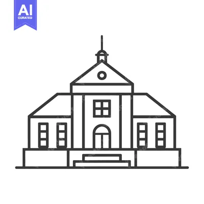 Premium design asset: A simple line drawing of a stately government building